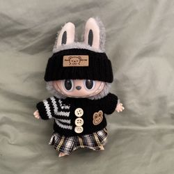 Labubu Outfit Sweater Skirt Beanie