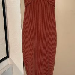 Vestido Largo Descote Y Cinta En el Cuello