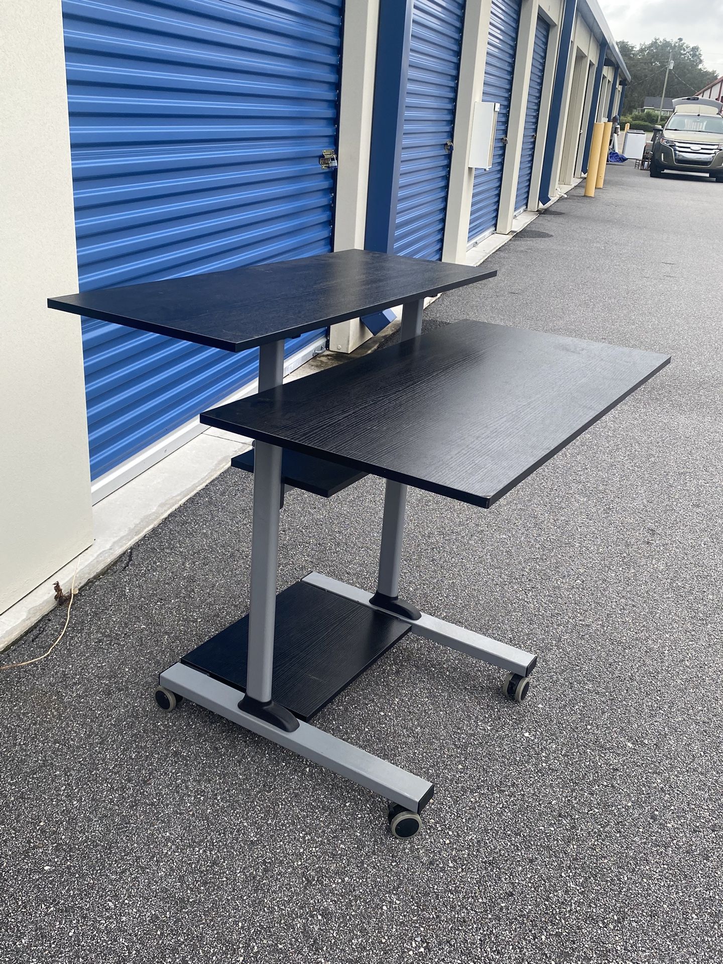 Adjustable Desk With Two Shelves