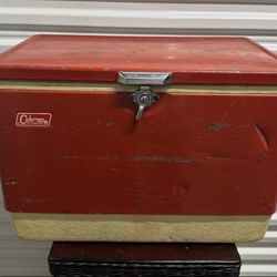 Vintage 1971 Coleman 16" Red Metal & Plastic Cooler – Camping/Beach