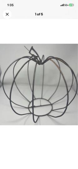 Vintage Rustic Wire Pumpkin Frame Fall Harvest Farmhouse Decor 17.75”