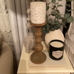 Candlestick with Birch real candle