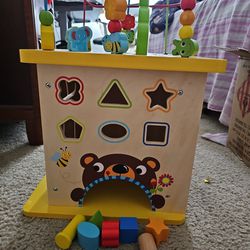 Kids Learning toy Toddler - Wooden Activity Cube