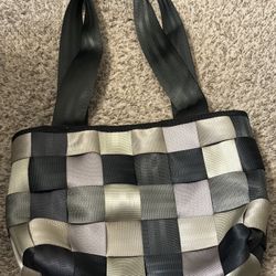 Unique Seatbelt Woven Tote Bag Grey Unisex Carryall. 14x12 " In Mint Condition 10/10