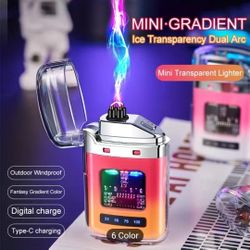 1pc, New Double Arc Charging Lighter, Portable Windproof Outdoor Electric Lighter, Suitable for Candle, Outdoor Travel, BBQ Grill, Camping, Home Gadge
