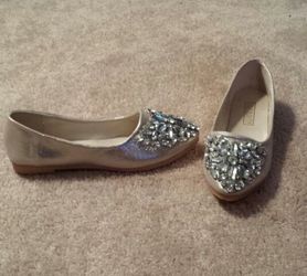 Light gold sparkly flats
