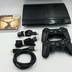 SONY PlayStation 3 PS3 Super Slim 500GB CECH-4001C Black Console Bundle Tested