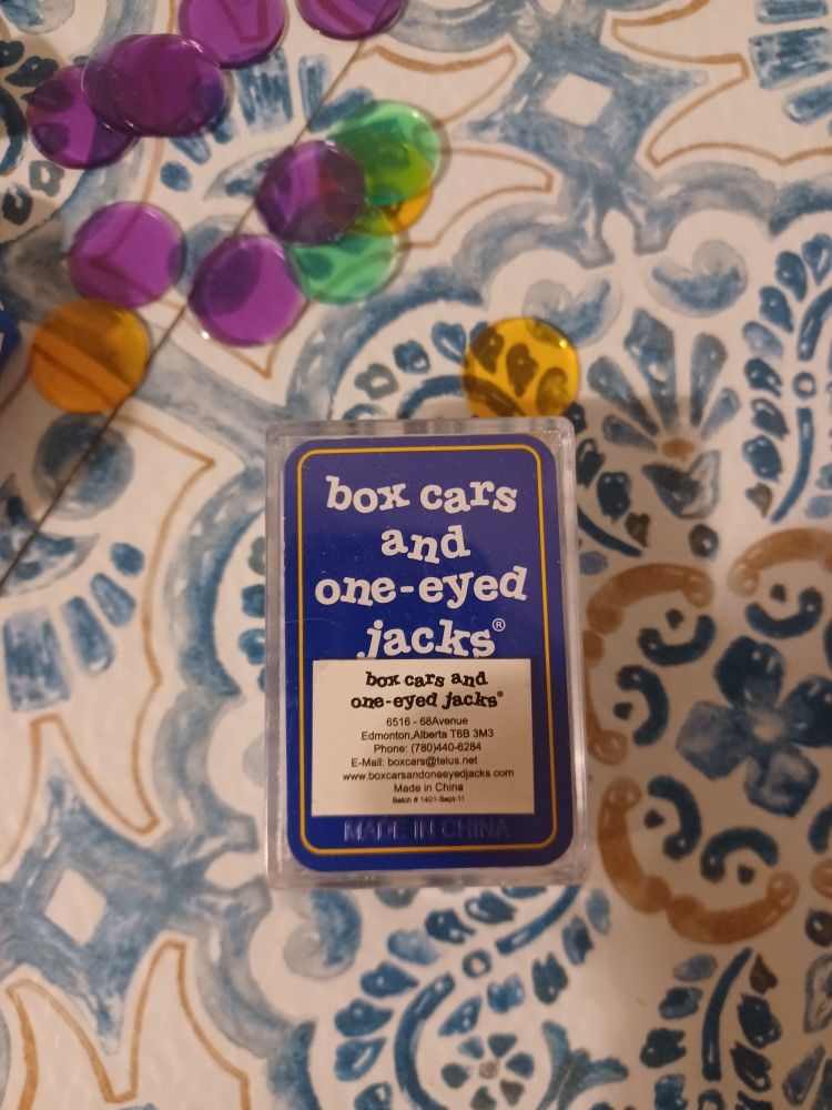 Box Cars & One Eyed Jacks Card Game And Dice