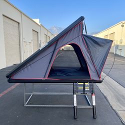 Rooftop Tent, Aluminum Triangle Hard Shell Camping Tent for SUV MPV CUV Van, Grey