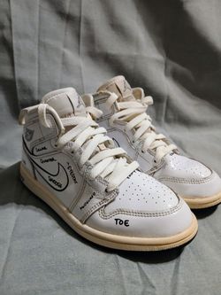 Nike Air Jordan 1 Schematics Kids Size 2.5Y Lace-up Tennis Shoes