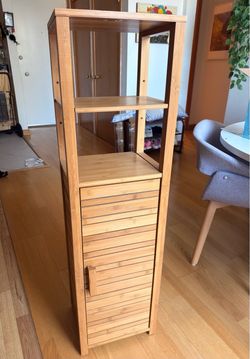 Bamboo Storage Cabinet with Shelves