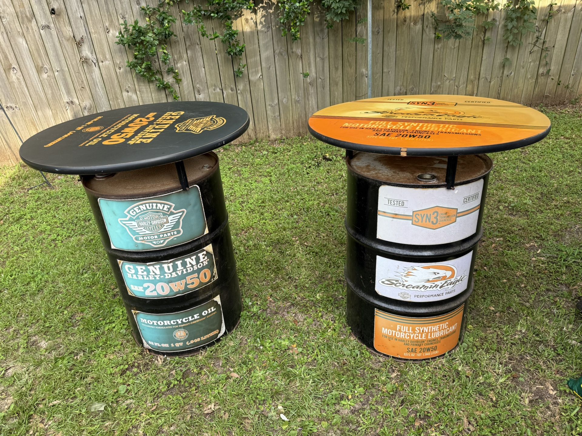 Harley Davidson Barrel Bar Tables