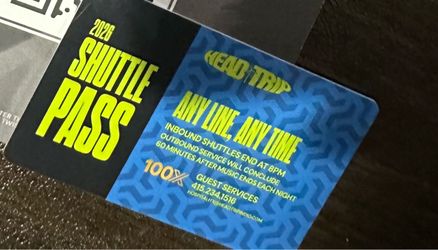 Selling x1 shuttle pass for head trip!