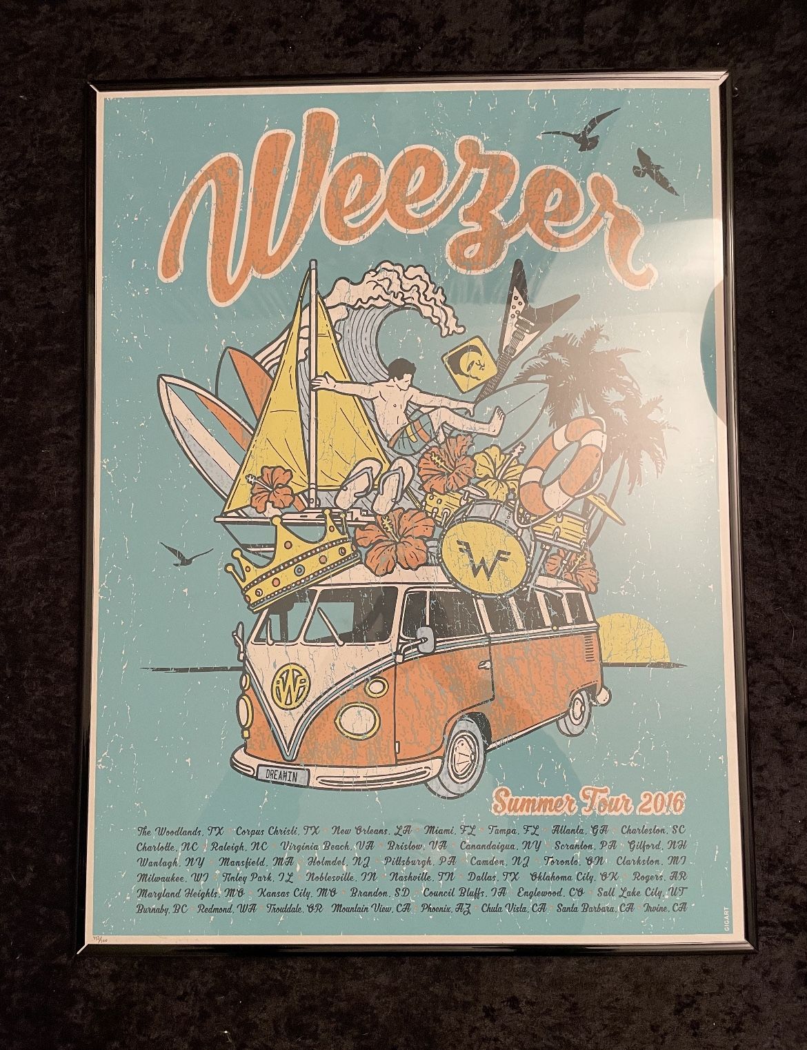 Weezer Concert Poster With Frame