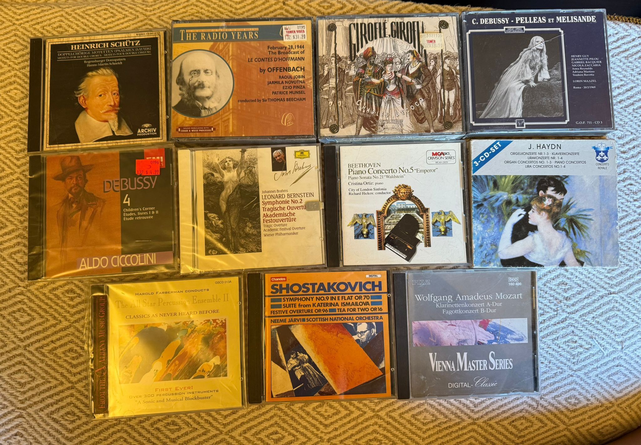 Classical Music CD Lot (12 Total) – 6 Sealed – Debussy, Bernstein, Shostakovich, Mozart + More