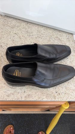 Black Leather Slip-On Dress Loafers