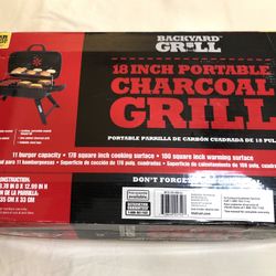 Backyard Grill 18” Portable Charcoal Grill – New in Box