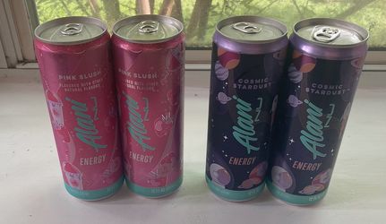 All New! Alani Nu Energy Drinks: 2 Cans of Pink Slush & 2 Cans of Cosmic Stardust