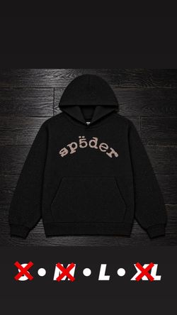 Sp5der Black Rhinestone Hoodie