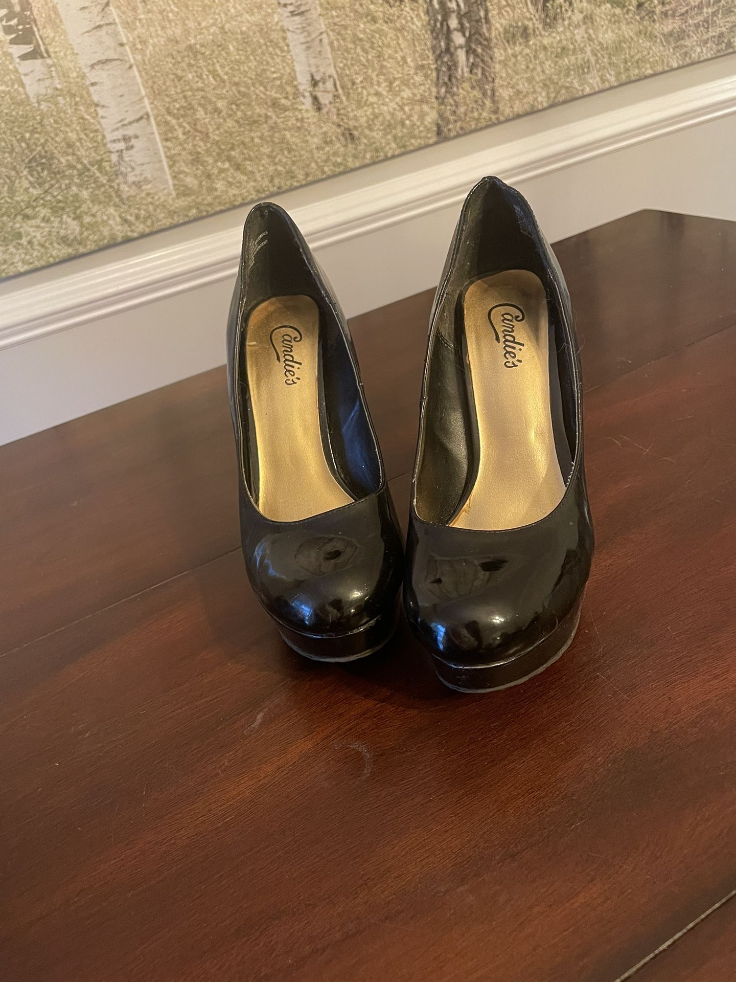 Solid Black Candies size 8 high heels stilettos super sexy