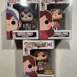 Mabel Mabelcorn & GLOW Dipper Pines CHASE Funko Pop *VAULTED* Disney Gravity Falls 240 241 with Protector 244
