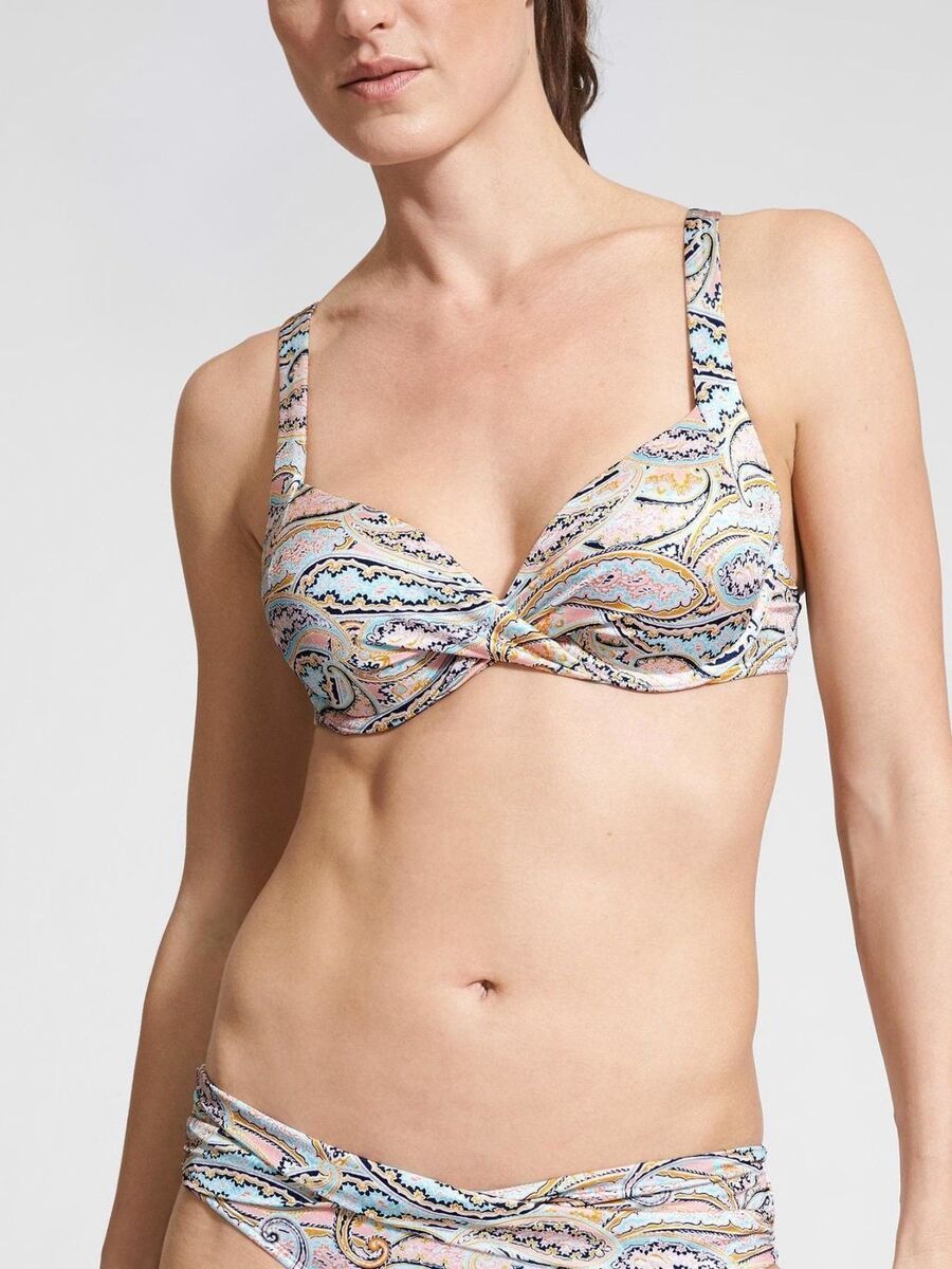 New Athleta $69 Aqualuxe Stripe Strappy BIKINI Bra Cup SWIM TOP, Sz 38B/C