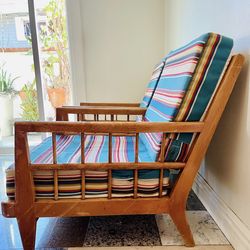 Mid Century Spindled French Modernist Pair of Armchairs Lounge Chair Chairs 40s 50s 60s Antique Vintage