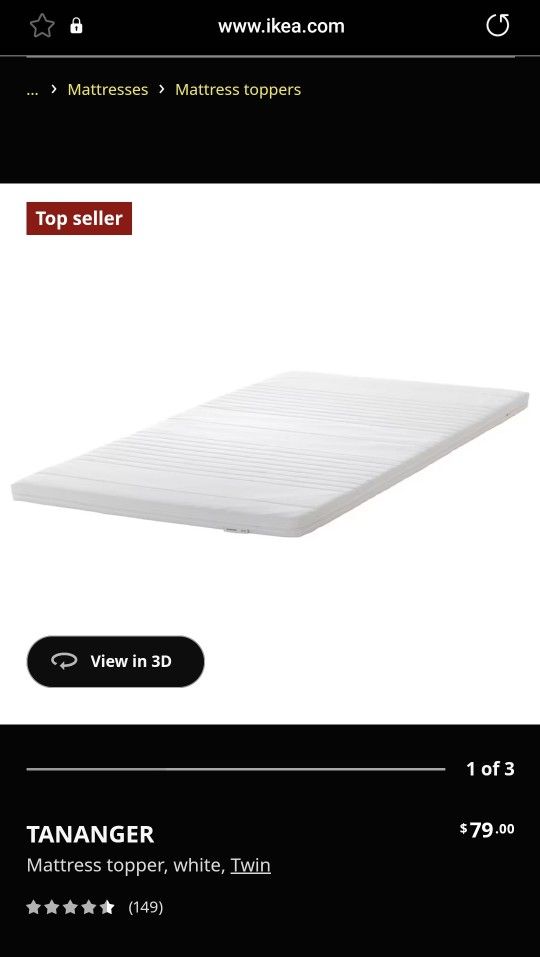 Ikea Twin XL Mattress Topper