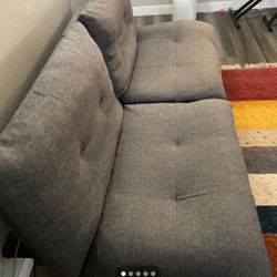 Gray Couch And Futon Bed Like New