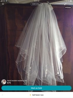 Wedding veil hand beaded