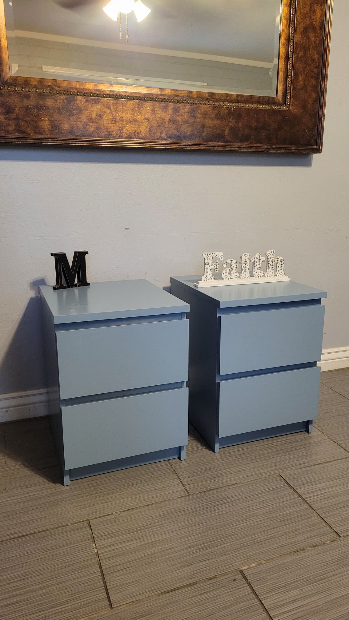 TWO NICE BABY BLUE NIGHTSTANDS