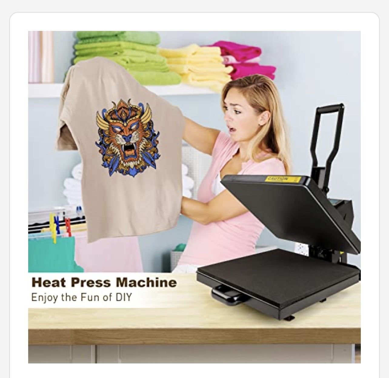 New Heat Press Machine 15 x 15 Inch Digital Heat Press Sublimation Printer Press Heat Transfer Machine for T-Shirt  