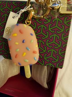Tory Burch purse charm/key chain holder
