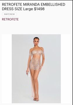 RETROFETE “Miranda” Embellished Mesh Gown – Size Small