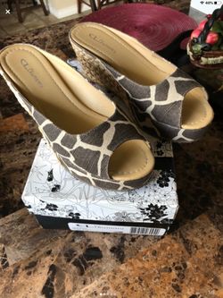 Giraffe Print Wedge Mule Sandal 🔥💋