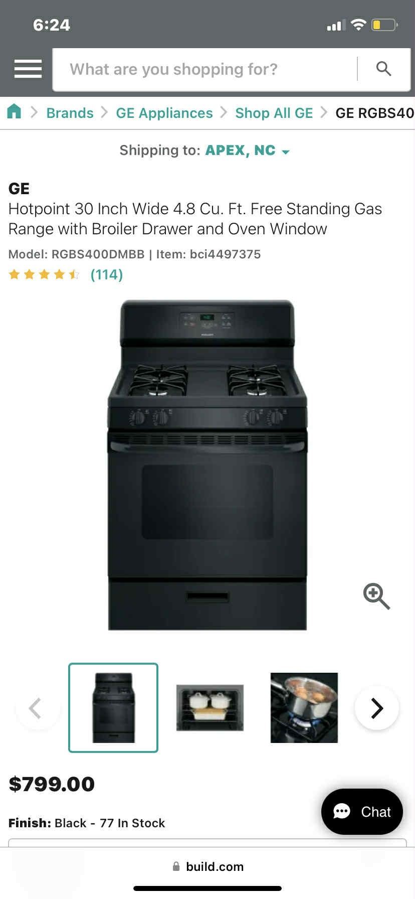 Gas Hotpoint Stove
