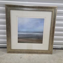 Abstract Painting Of Land And Water /City View/purple Flowers