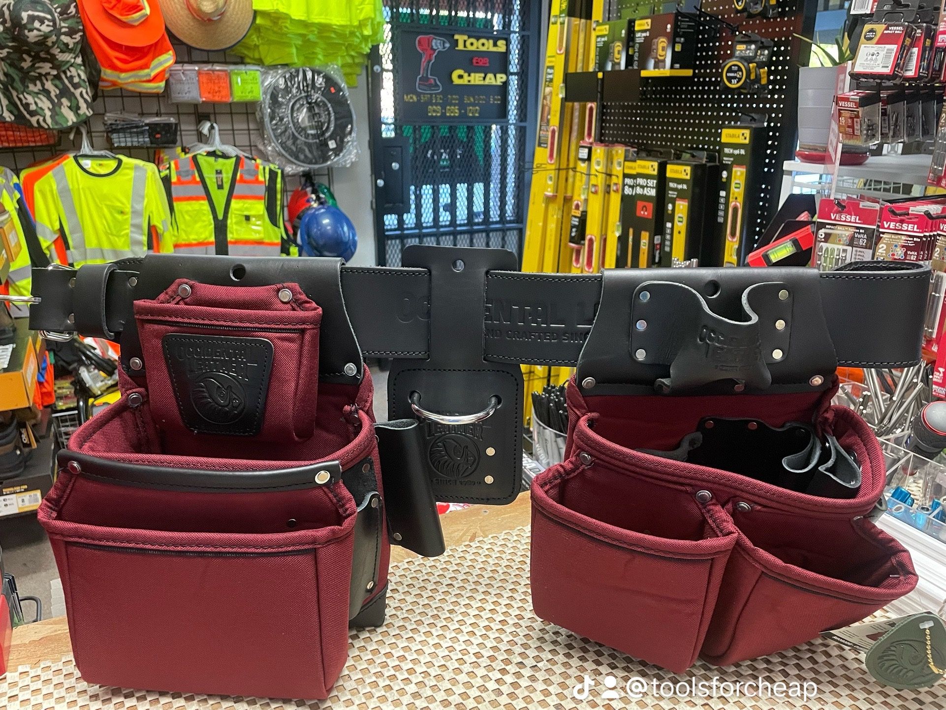 Occidental leather RED/BLK OxyLights Framer Tool Belt Setup. $363