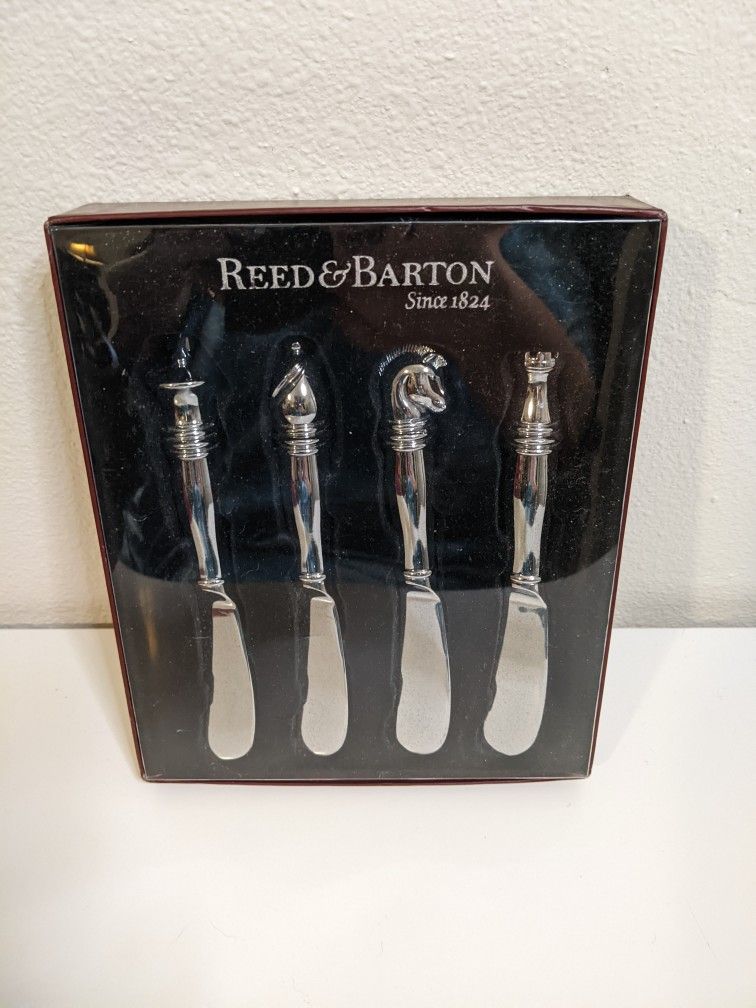 VTG NEW Reed & Barton Chessman Cheese Knife Set Of Four