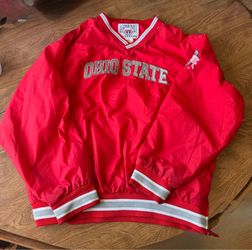 Large Reg Genuine Stuff Collegiate Ohio State Pull Over Wind Breaker