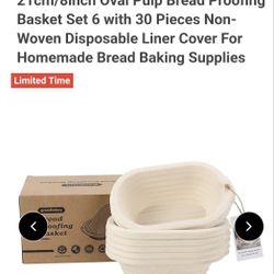 Sourdough Proofing Banneton Basket (6) Kit. New.