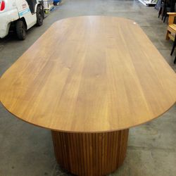 Extra Long Oval Chestnut Wood Fluted Russo Dining Table 