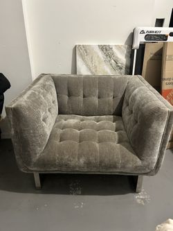 Gray accent chair