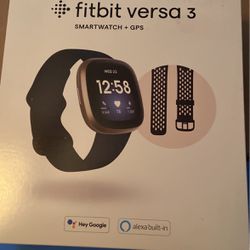 Fitbit Versa 3 Midnight Blue/gold Bundle  RARE