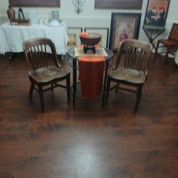 Cute Table Antique Wood Chairs From The 50's