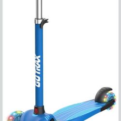 GoTrax KS1 Kids Kick Scooter Blue LED Wheels Adjustable Handlebar Wide Deck
