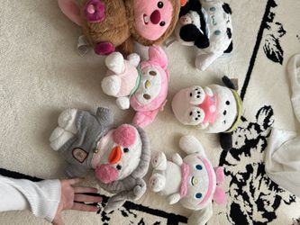 Cute Korean Plush Doll Set — My Melody, Cinnamoroll, Duck in Sweater, Pochacco | 20cm Stuffed Toys