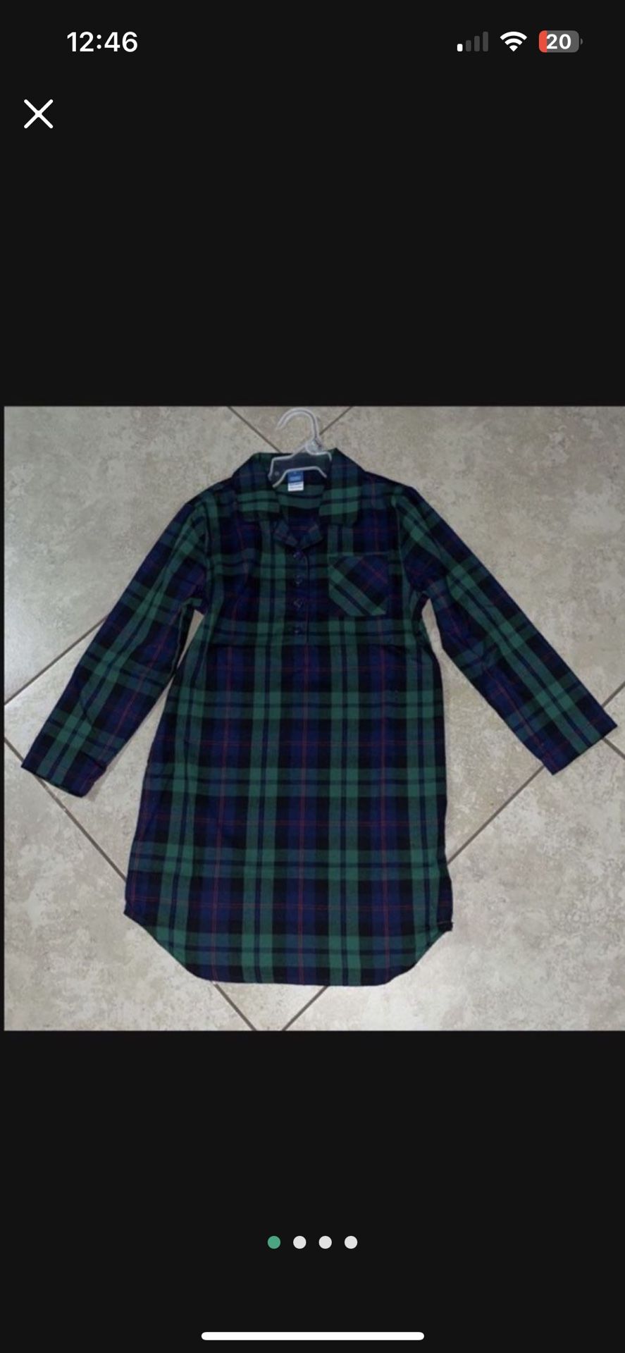 Old Navy Toddler Girl’s Plaid Nightgown, Size 5t