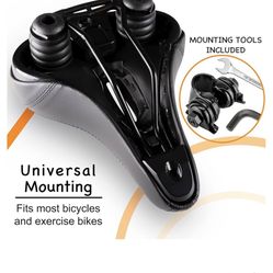 Giddy Up! Bike Seat - Comfortable Premium Bike Saddle for Exercise and Road Bicycle with LED - Wide Padded Bicycle Saddle for Peloton - Replacement Co