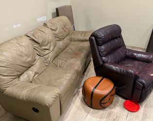 FREE Leather Couch and Recliner